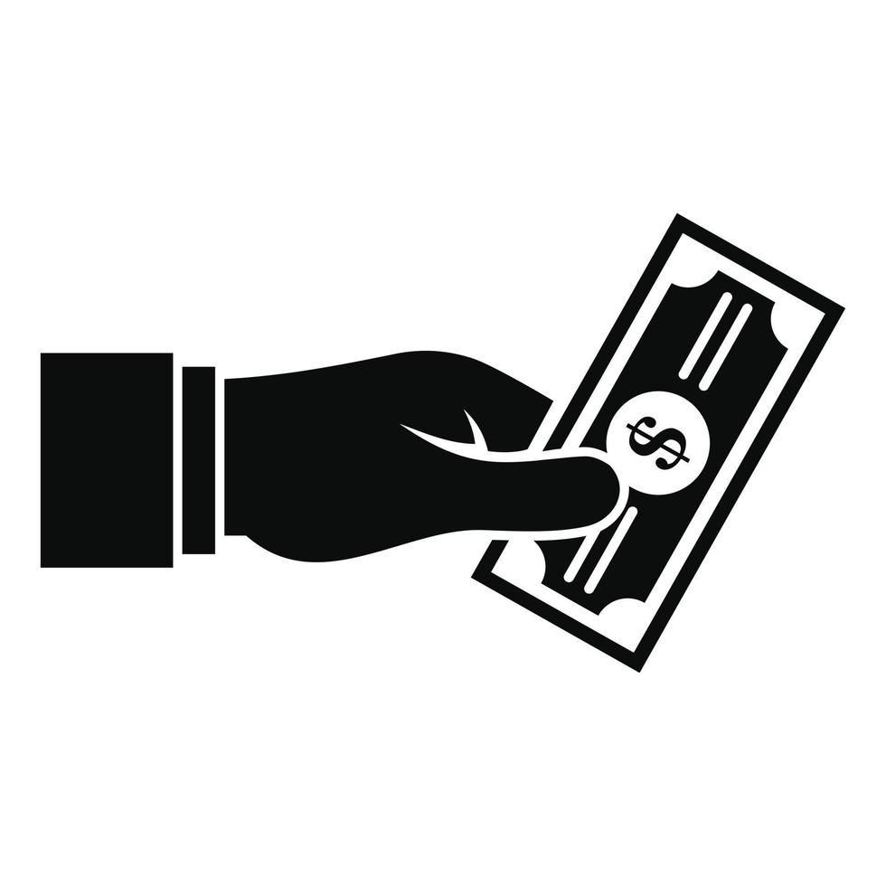 Bribery give money icon, simple style vector