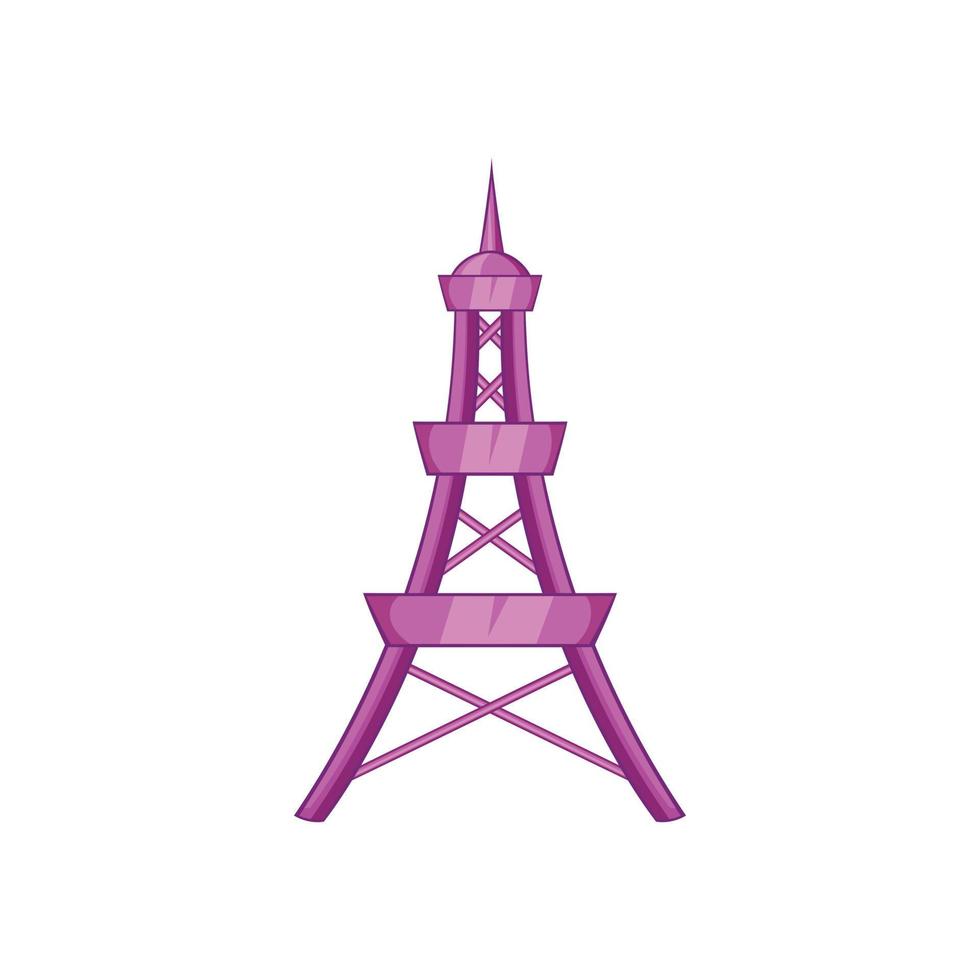 icono de la torre eiffel en estilo de dibujos animados vector