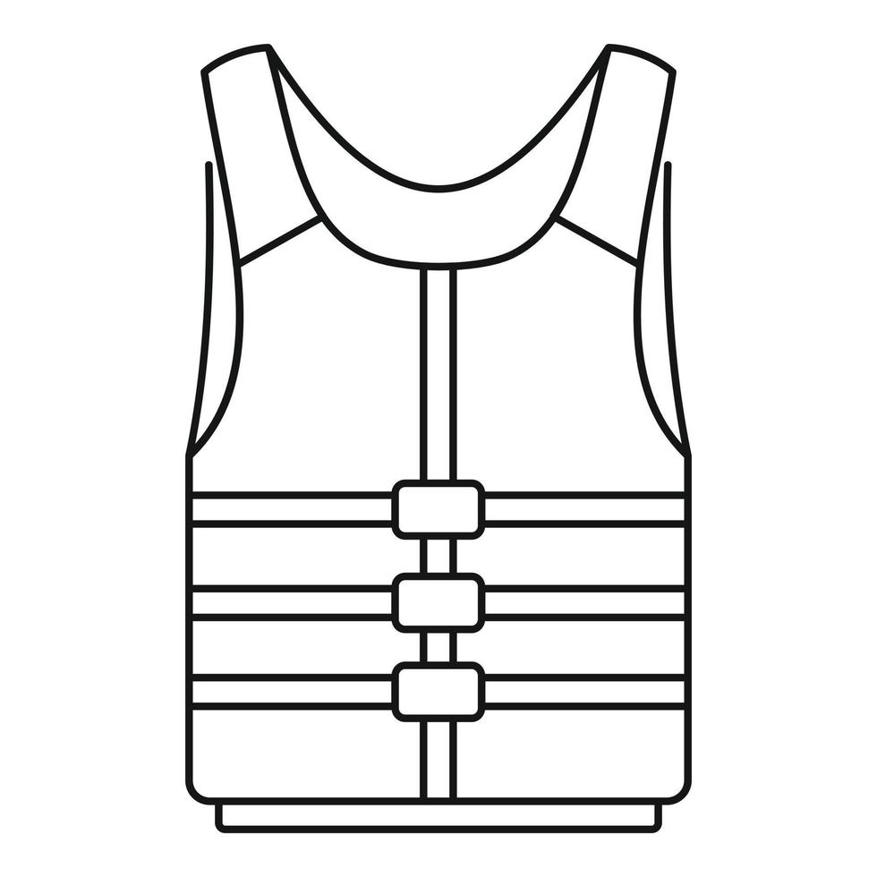 Life jacket icon, outline style vector
