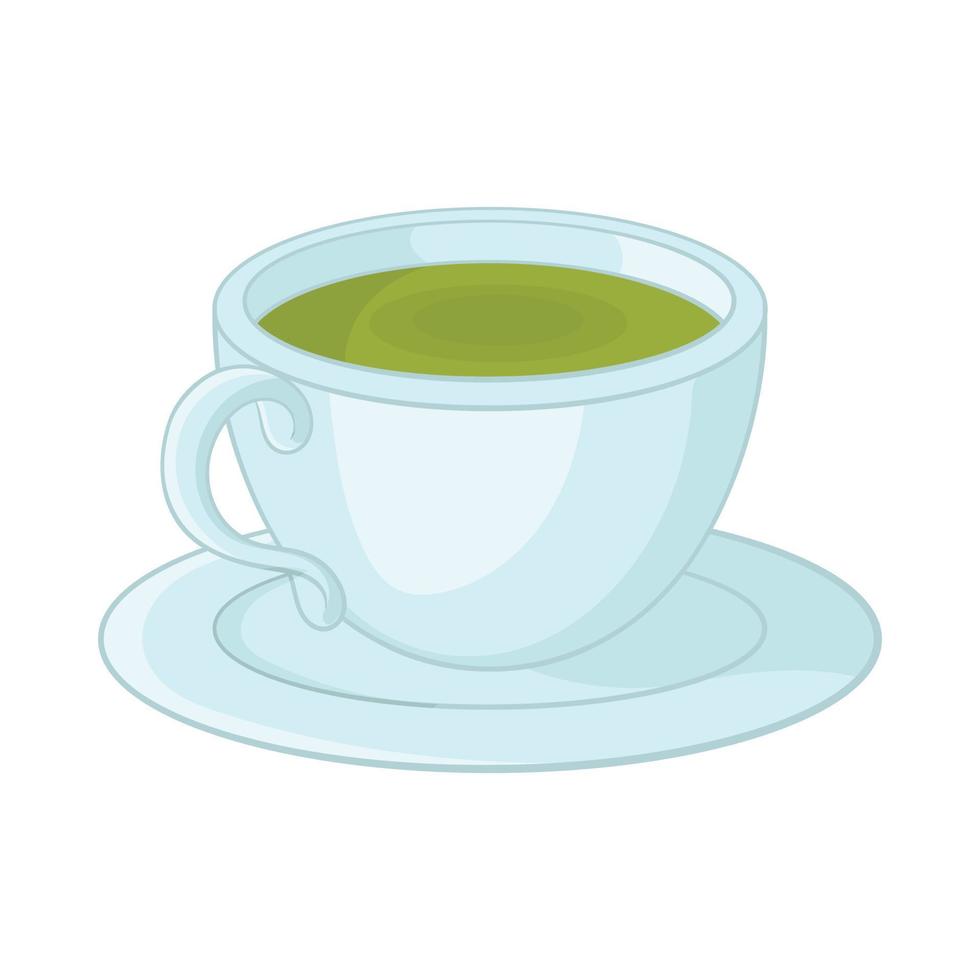 A cup of tea icon in cartoon style vector