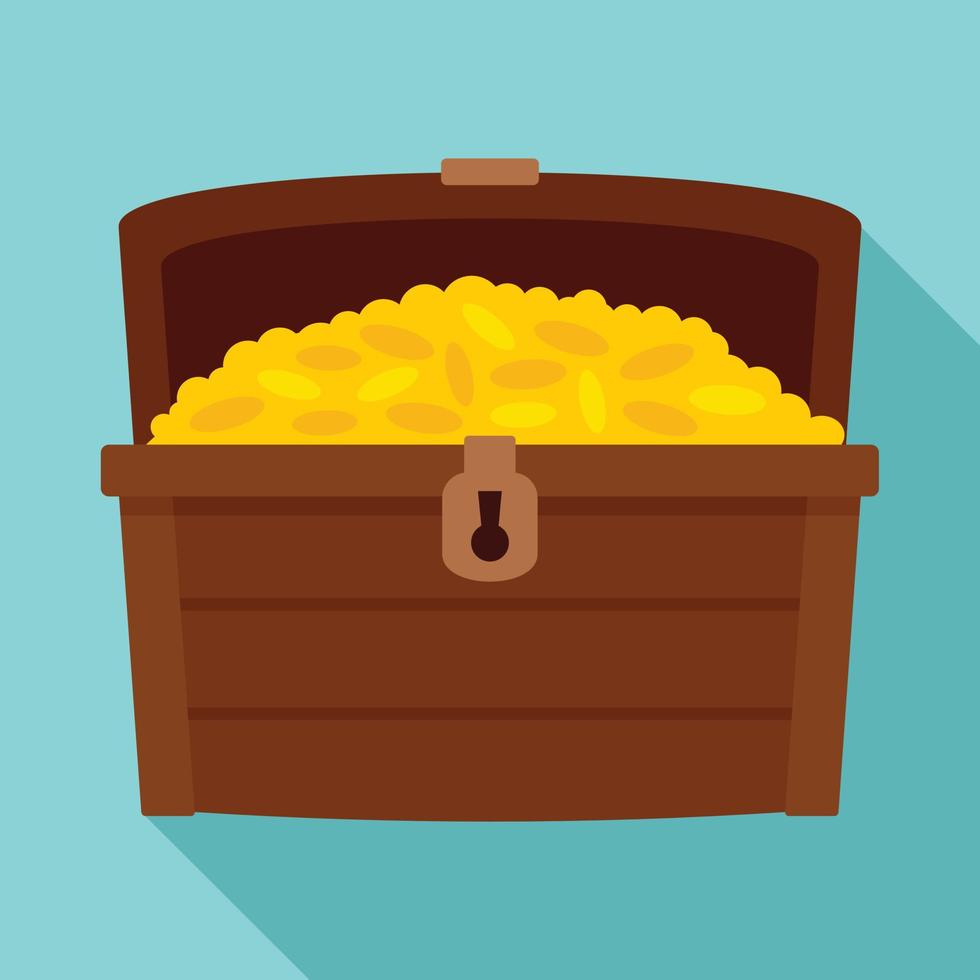 Dower chest icon, flat style vector