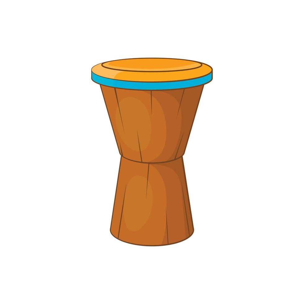 icono de tambor africano, estilo de dibujos animados vector