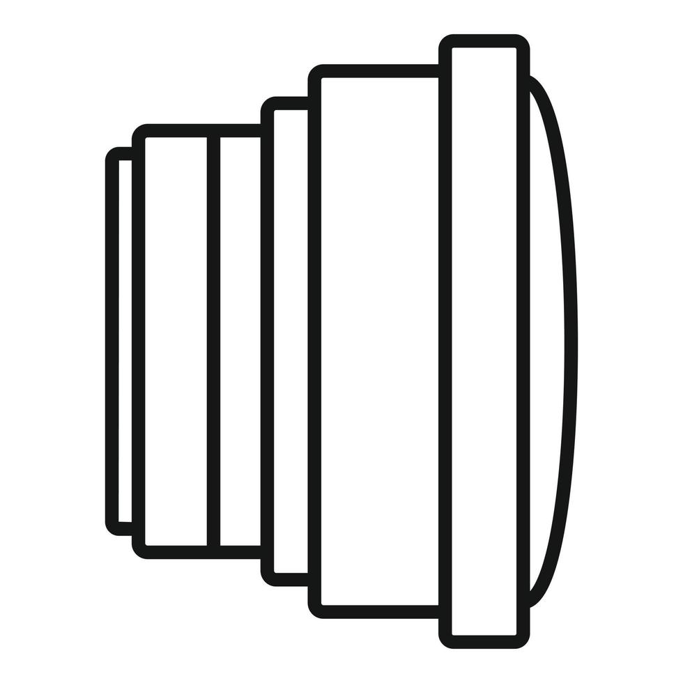 Fish eye lens icon, outline style vector