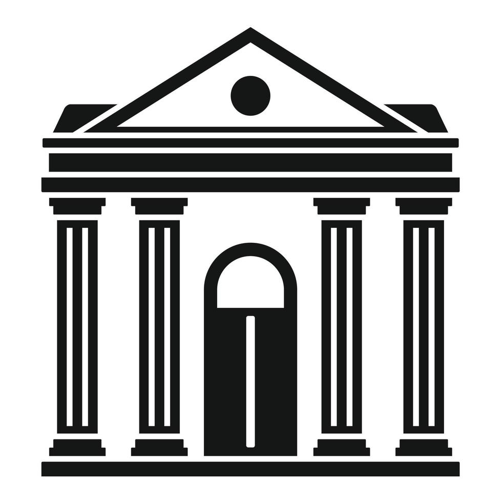 icono de la institución del juzgado, estilo simple vector