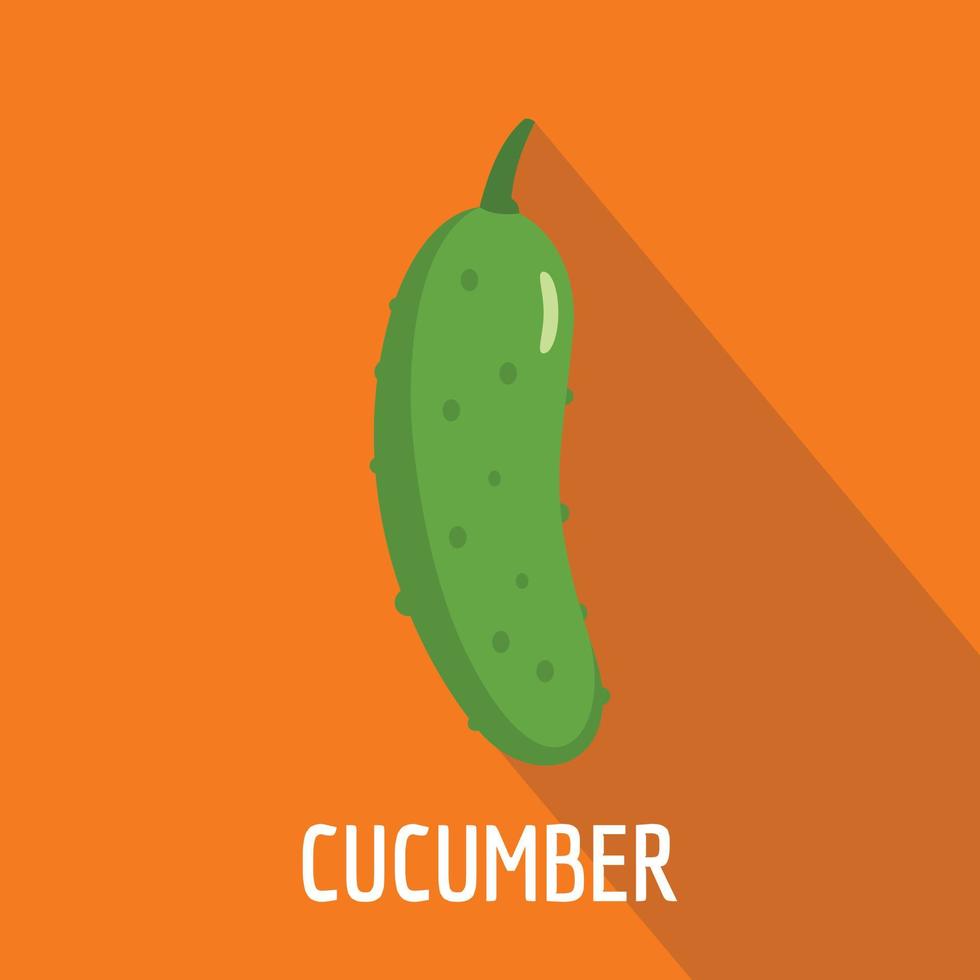 Cucumber icon, flat style. vector