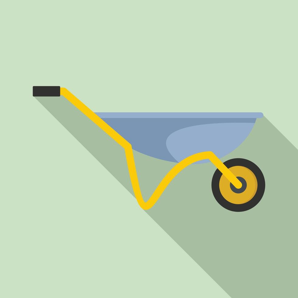 House wheelbarrow icon, flat style vector