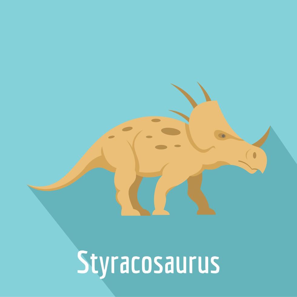 Styracosaurus icon, flat style. vector