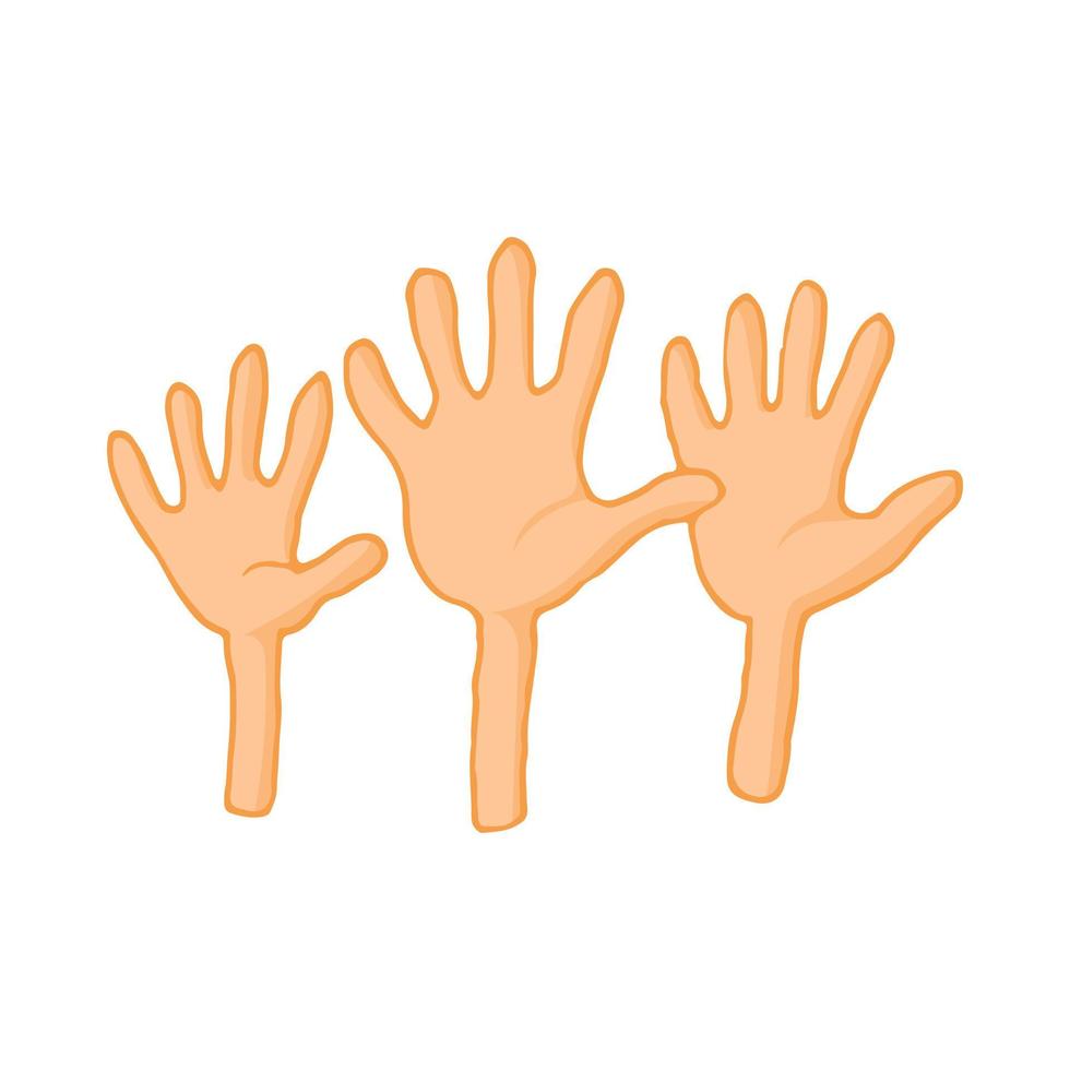 Open empty raising hands to ask for something icon vector