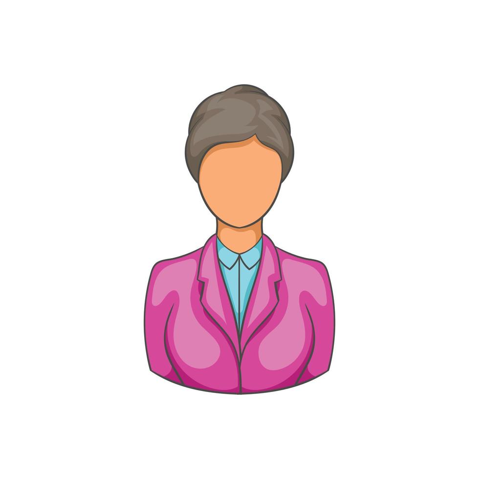 Woman receptionist at hotel icon, cartoon style vector