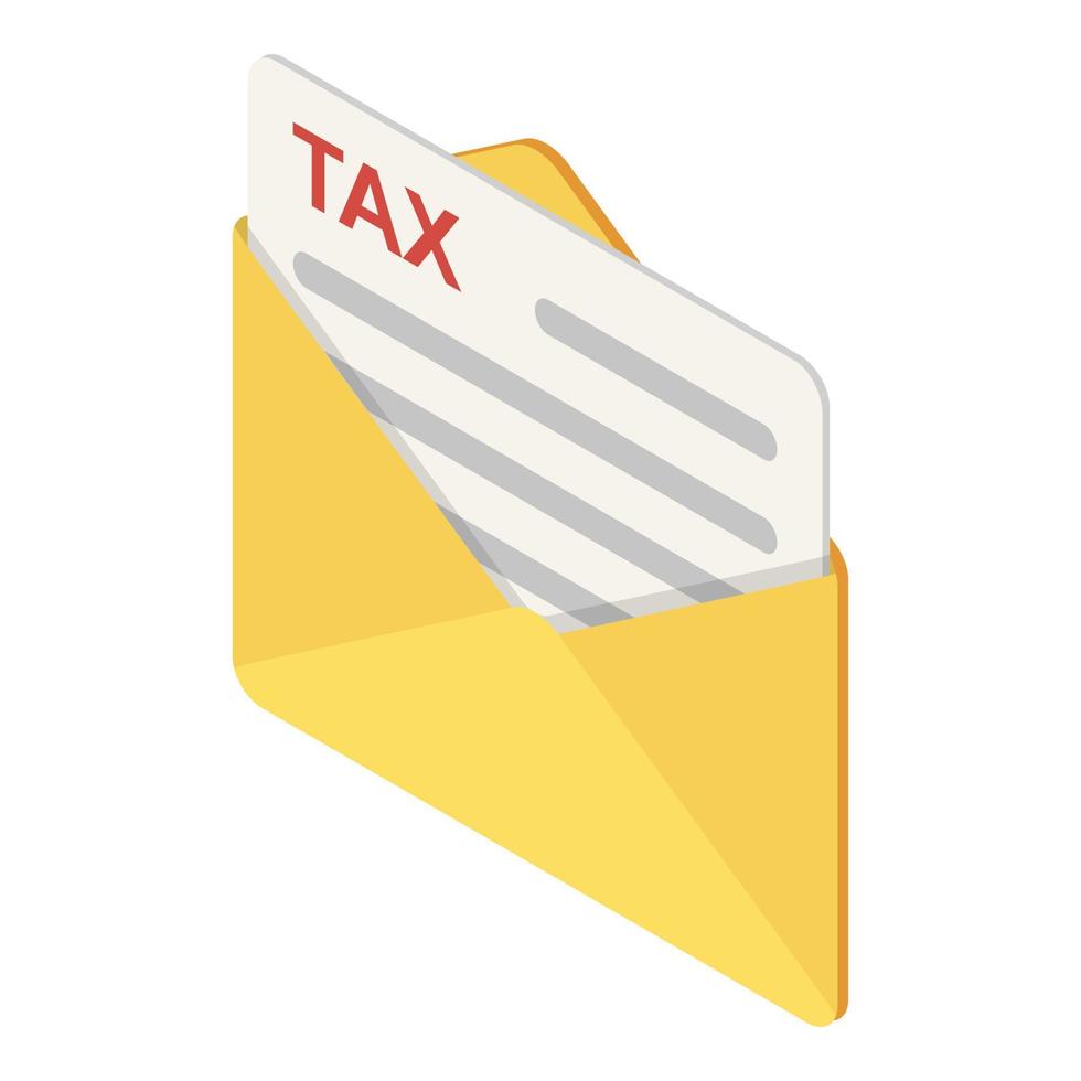 Mail tax icon, isometric style vector