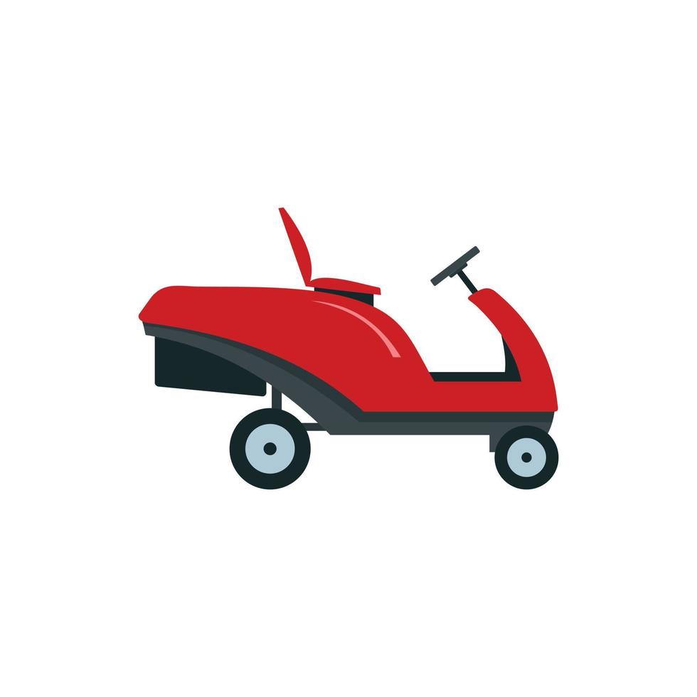 Grass cutter machine icon, flat style vector