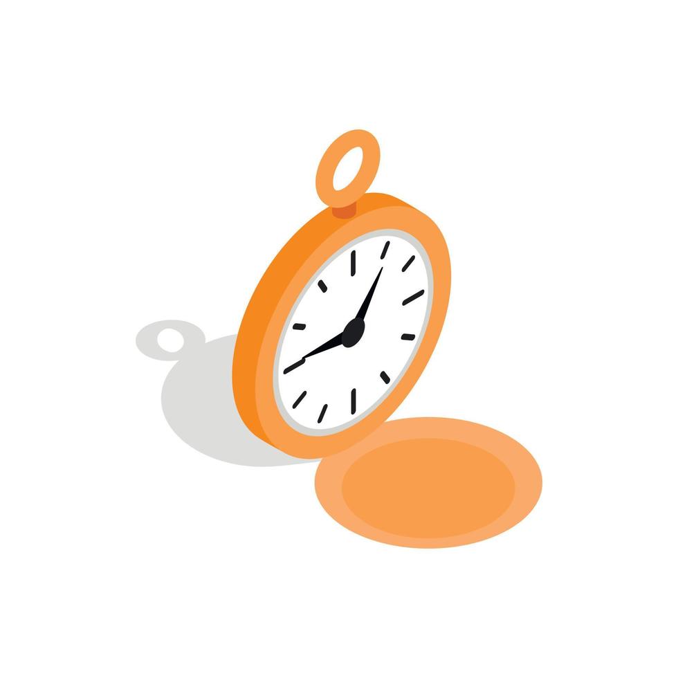 reloj, icono, isométrico, 3d, estilo vector