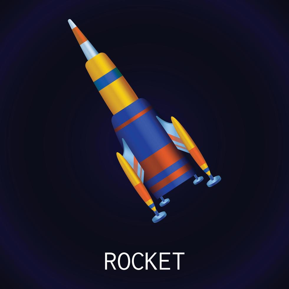 Space rocket icon, cartoon style vector