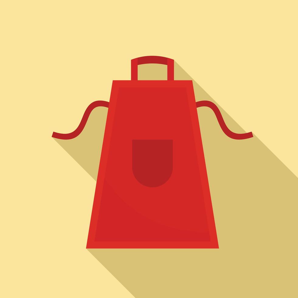 Bbq apron icon, flat style vector