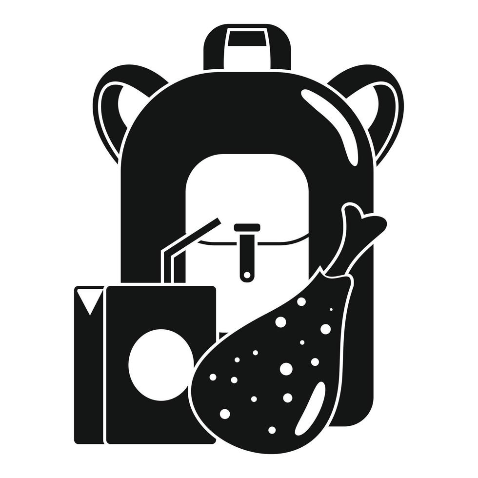 Juice school lunch icon, simple style vector