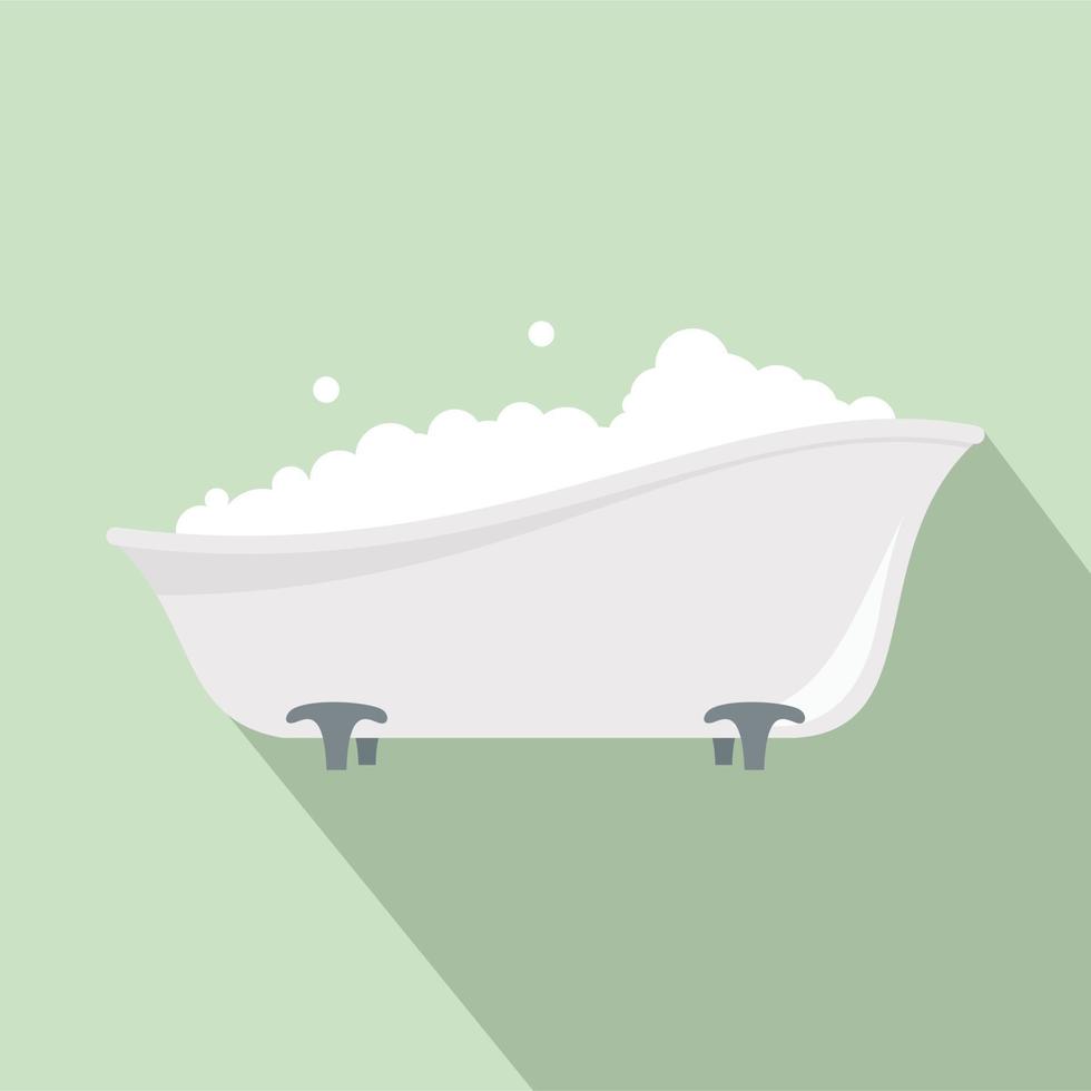 Bubblebath in bathtube icon, flat style vector