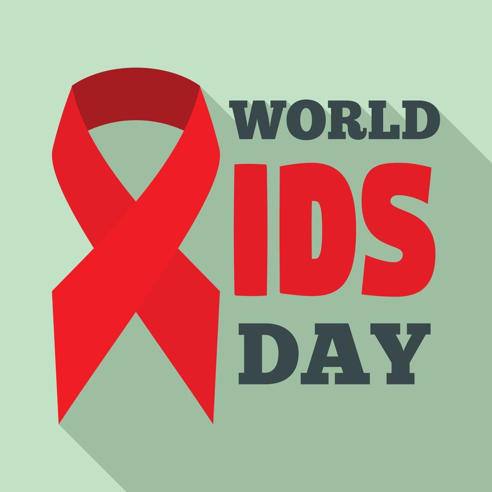 Red ribbon aids logo set, flat style vector