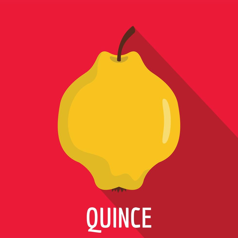 Quince icon, flat style vector