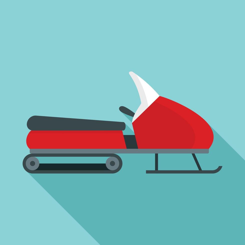 Santa snowmobile icon, flat style vector