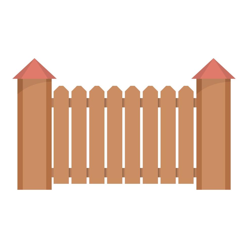 Fence with turret icon, flat style. vector