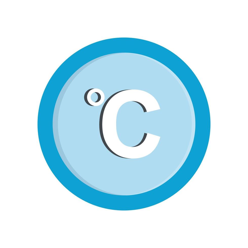 Celsius icon, flat style vector
