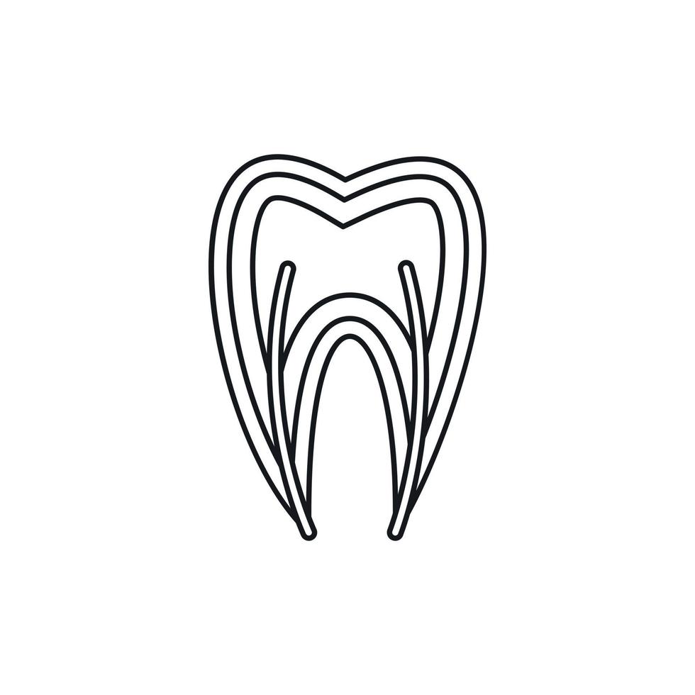 Tooth cross section icon, outline style vector