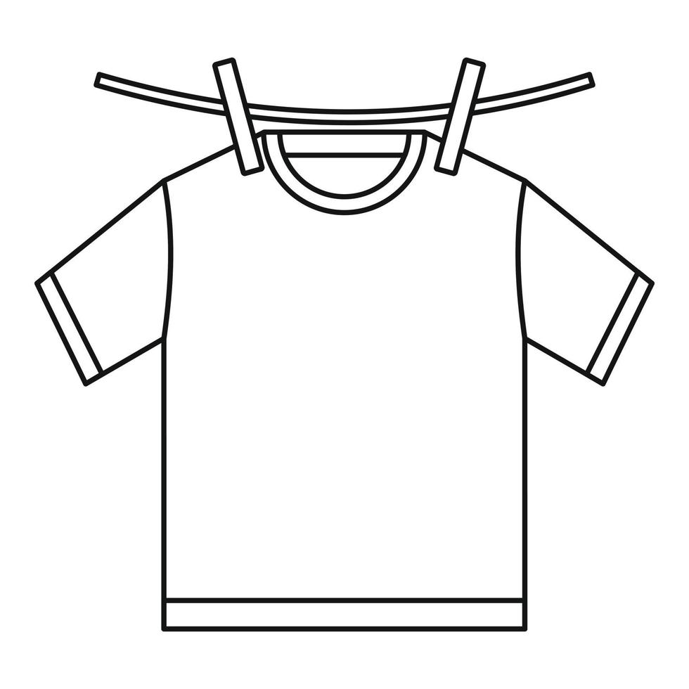 camiseta icono seco, estilo de esquema vector