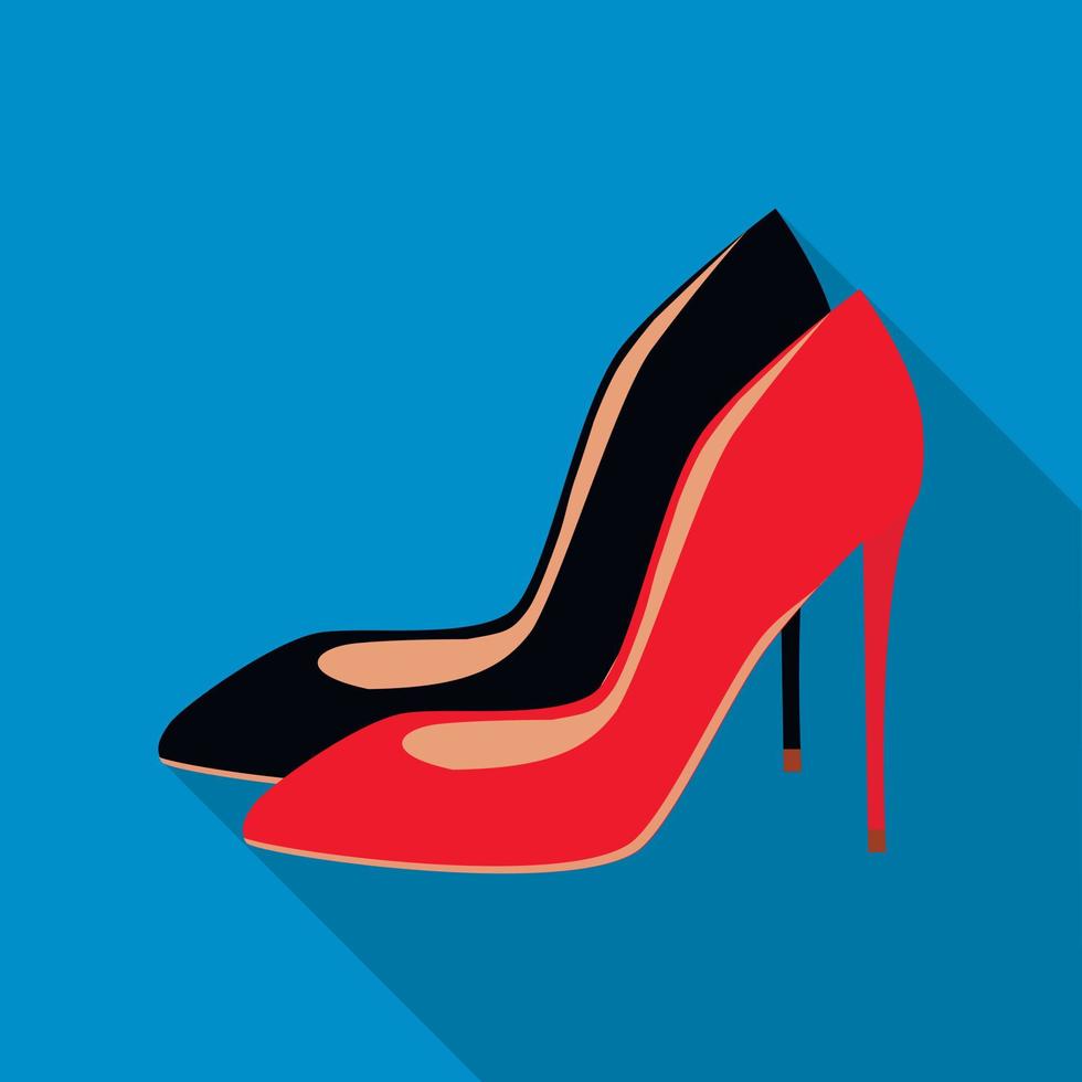 icono de zapatos de tacón alto, estilo plano vector