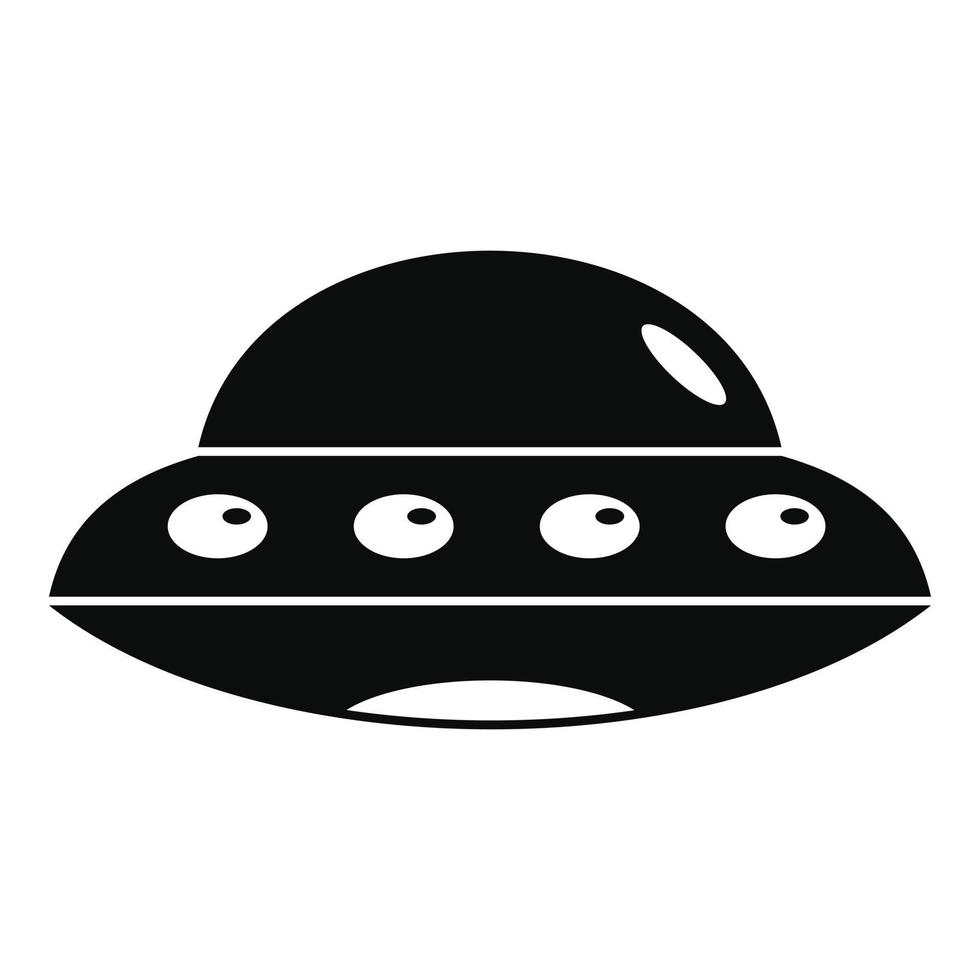Alien spaceship icon, simple style vector