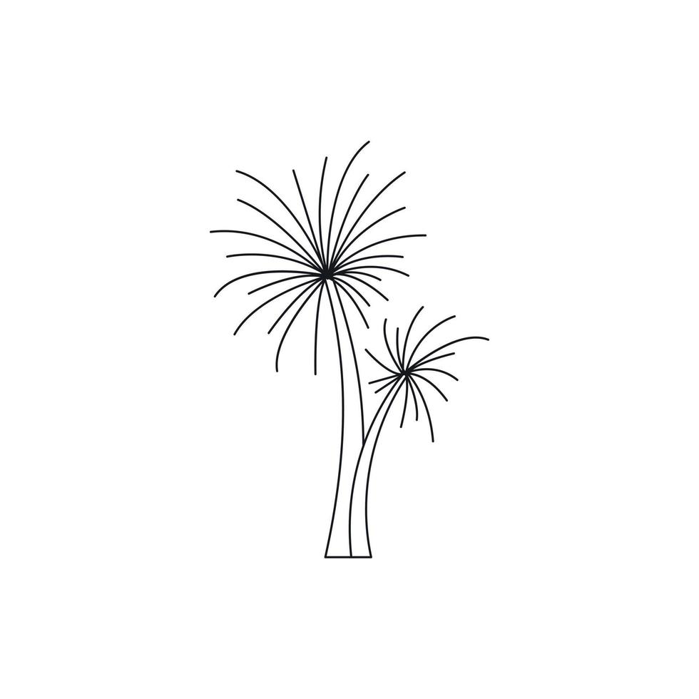 High palm icon, outline style vector