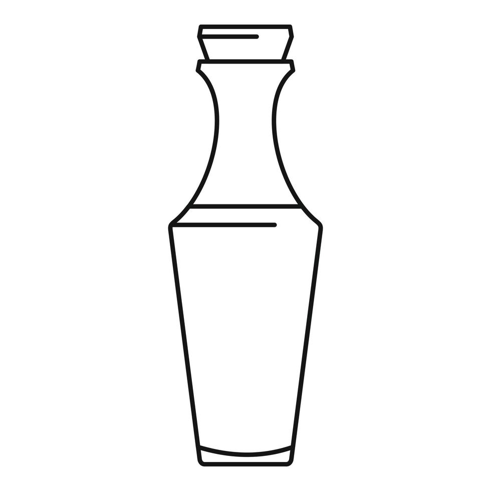 icono de botella de vidrio, estilo de contorno vector