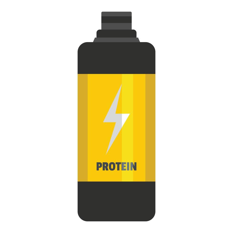 icono de botella de proteína, estilo plano. vector