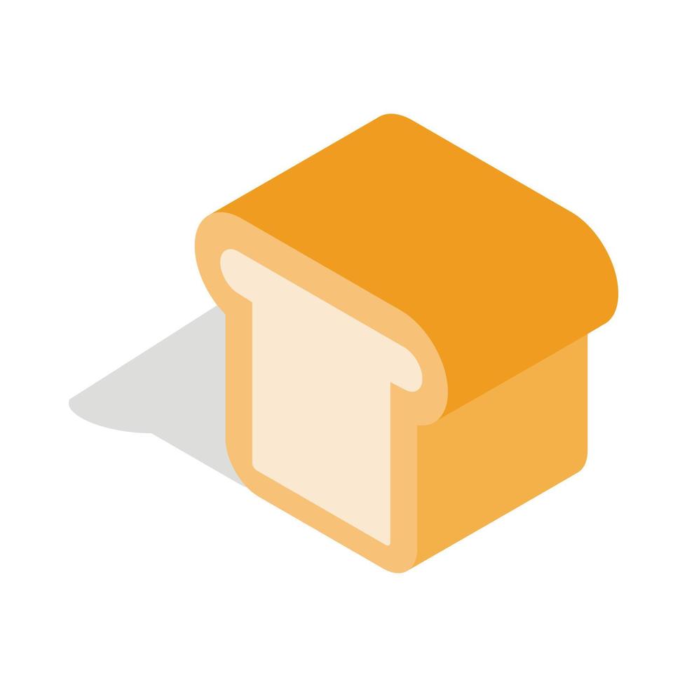Bread icon, isometric 3d style vector