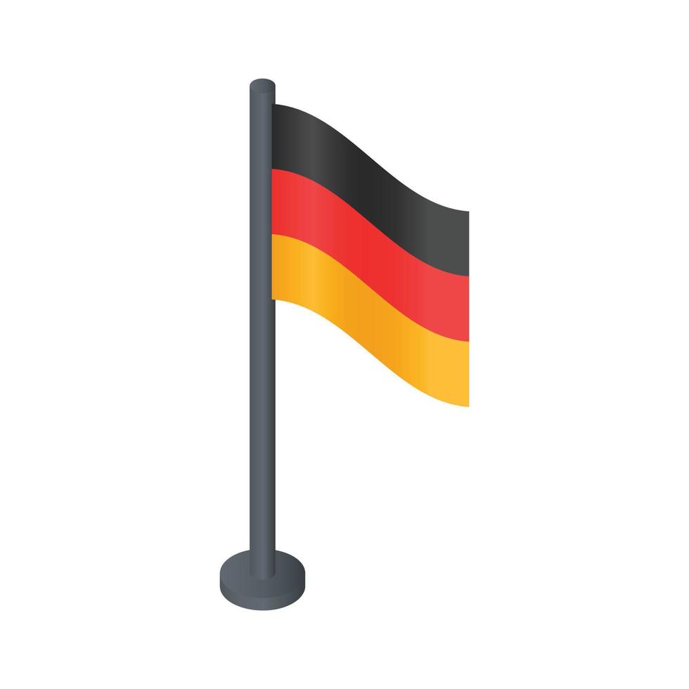 Black desktop german flag icon, isometric style vector