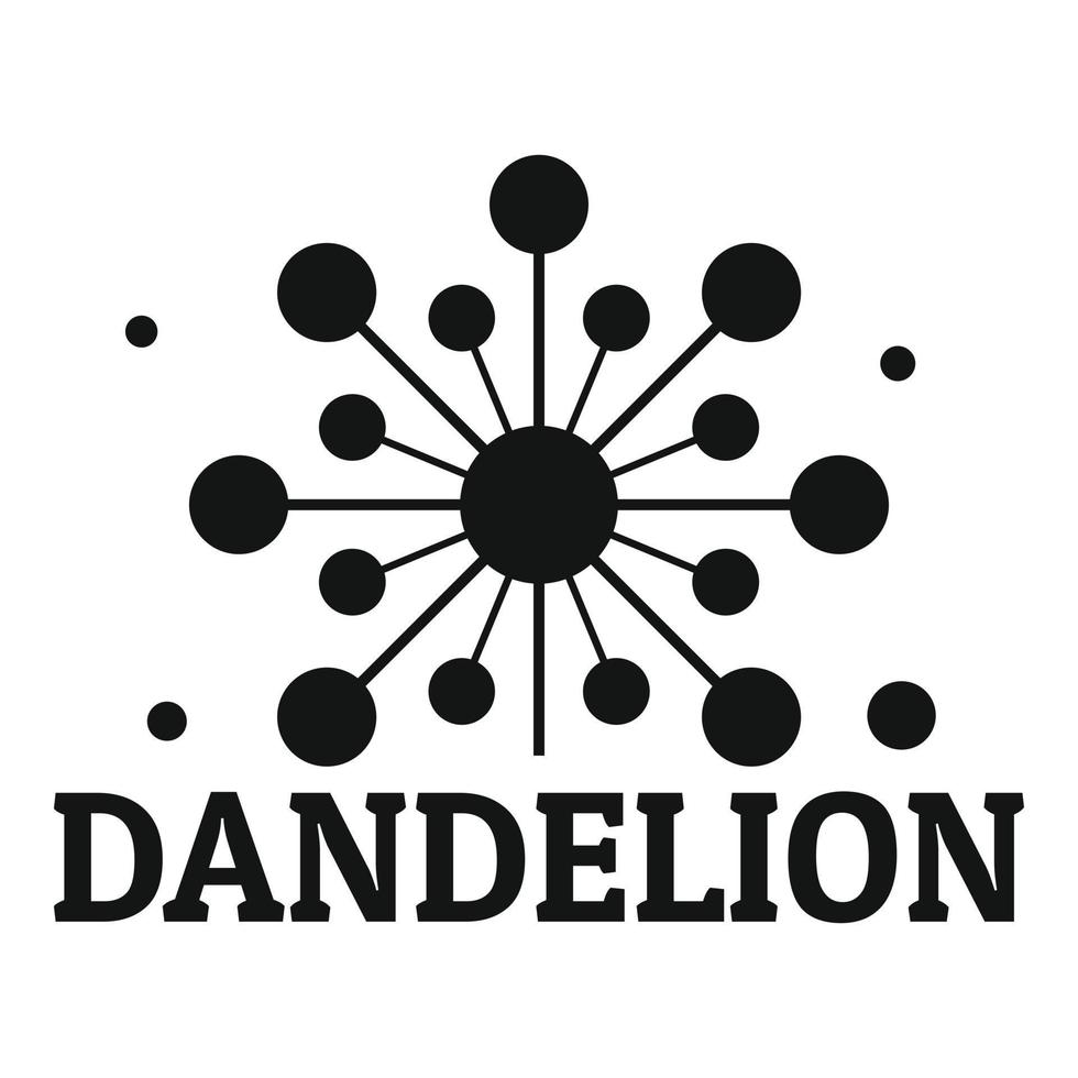 Growing dandelion logo icon, simple style. vector