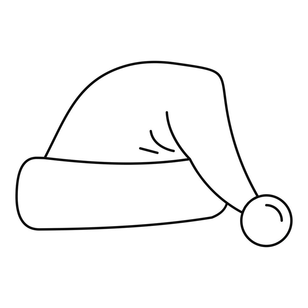 Santa hat icon, outline style vector