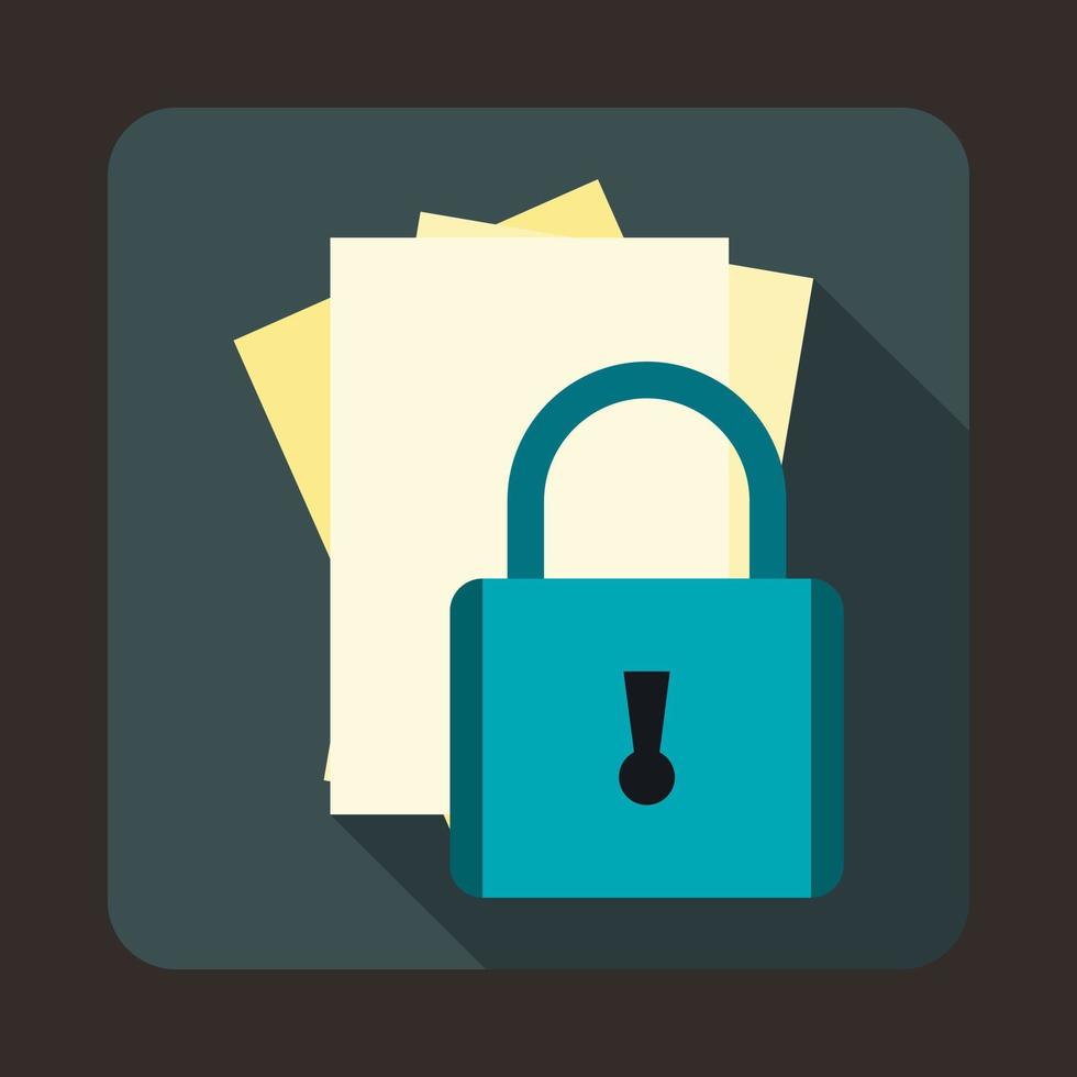 Folders with padlock icon, flat style vector