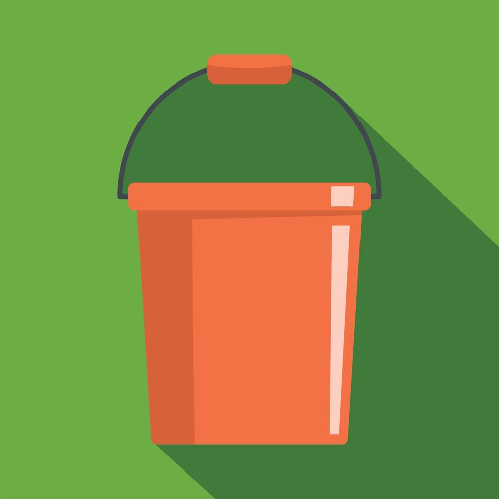Plastic bucket icon, flat style vector