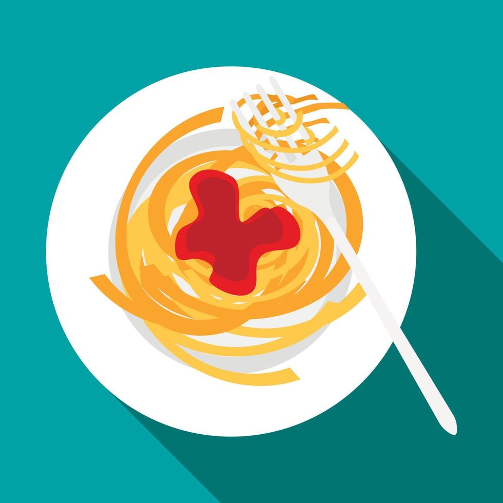 Spaghetti icon, flat style vector