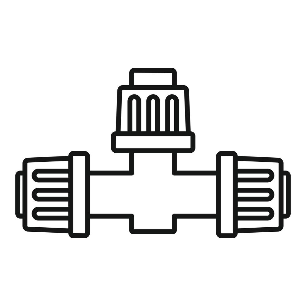 Cross pipe irrigation icon, outline style vector