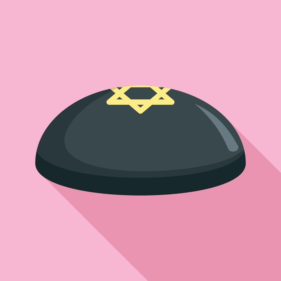 Kippah icon, flat style vector