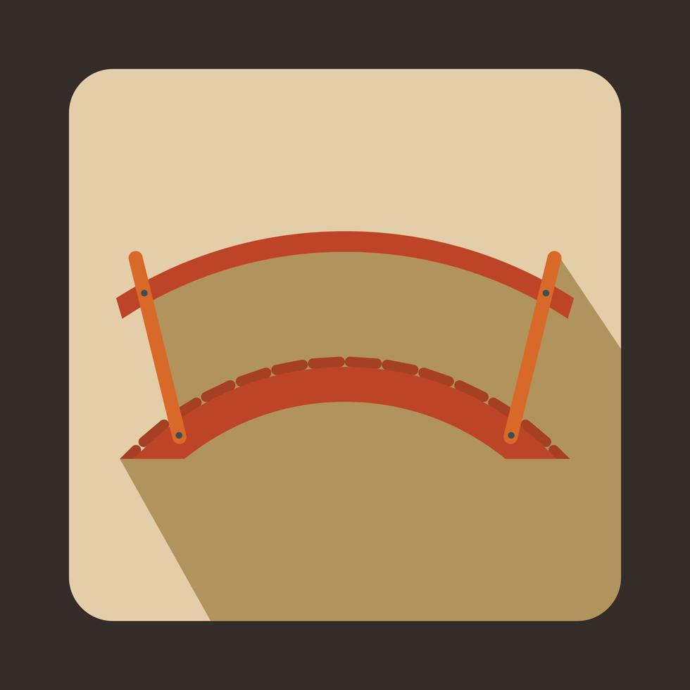 icono de puente de madera, estilo plano vector