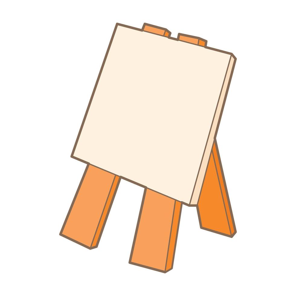 Wooden easel icon, cartoon style vector