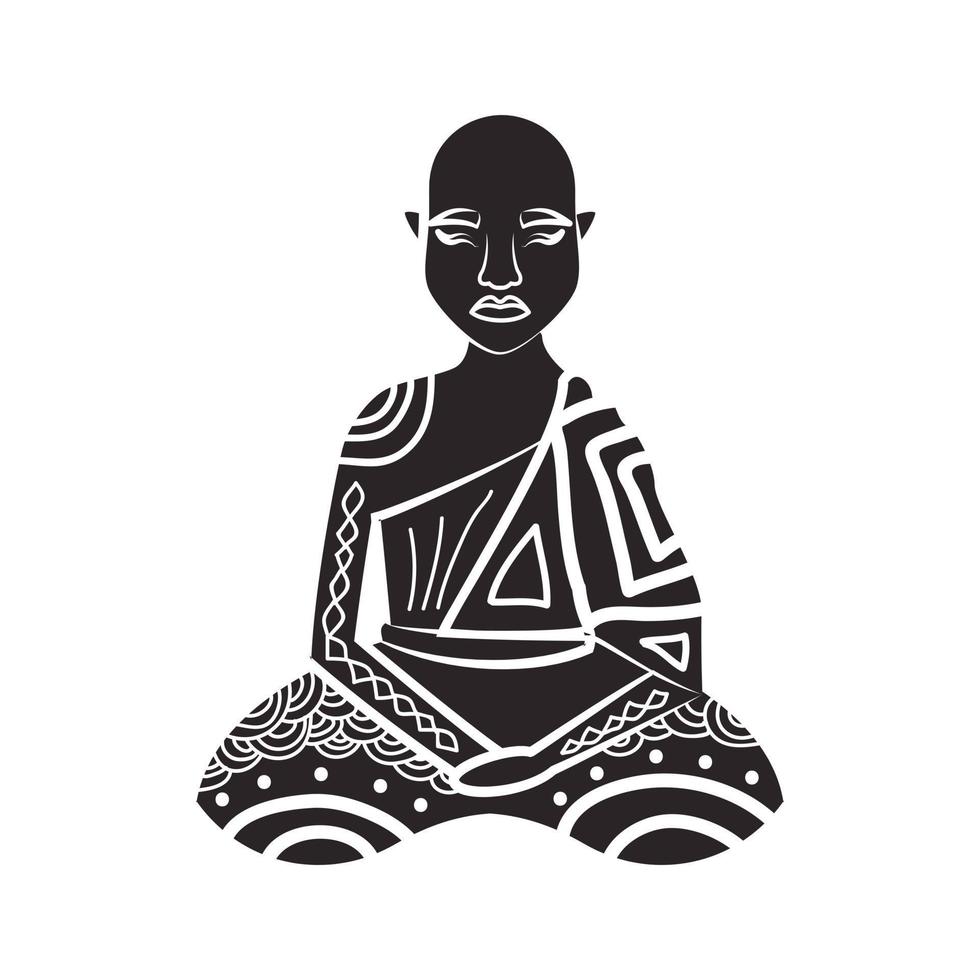Thai monk icon in simple style vector
