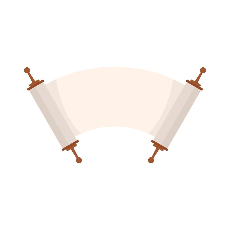 Old open rolled papyrus icon, flat style vector