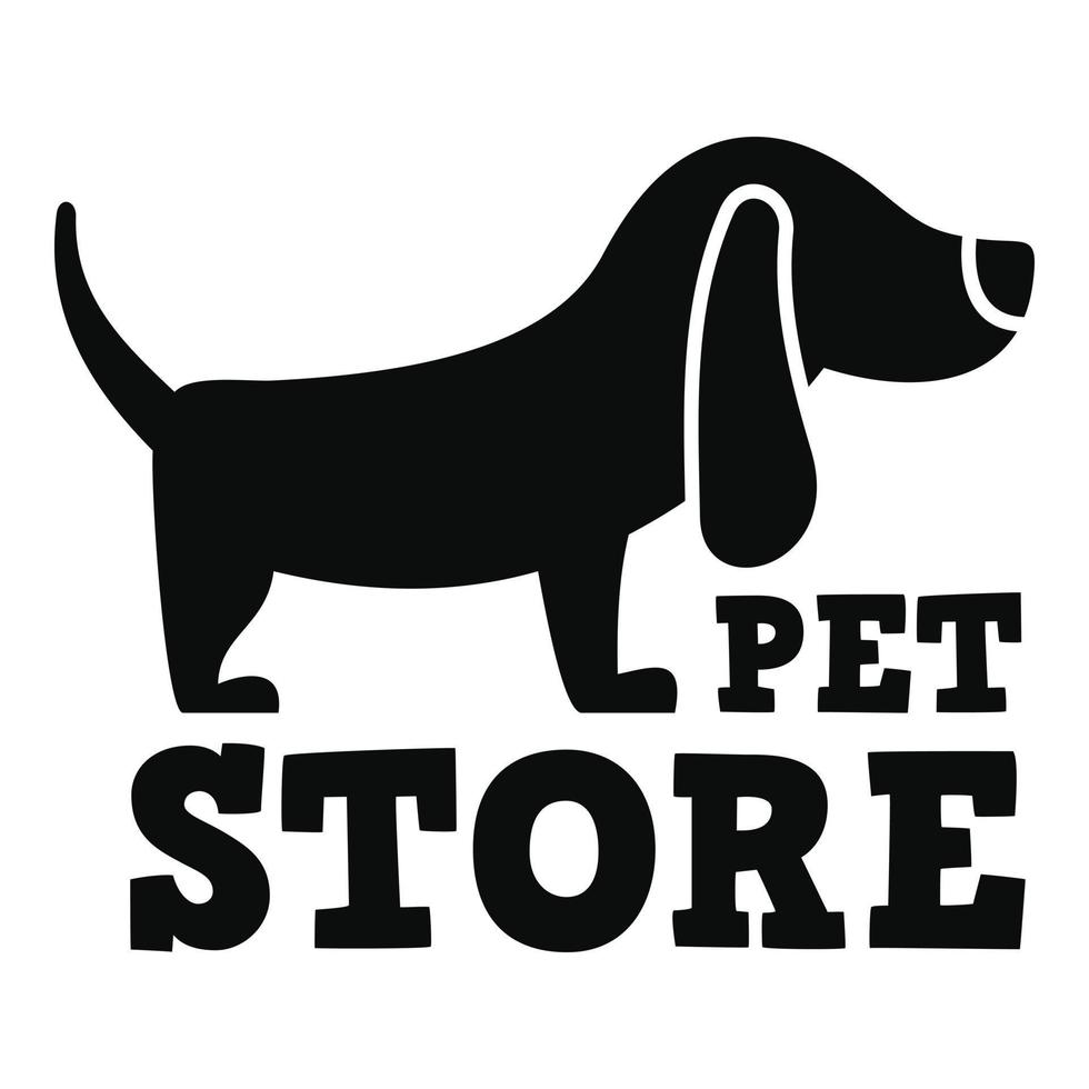 Pet store dog food logo, simple style vector