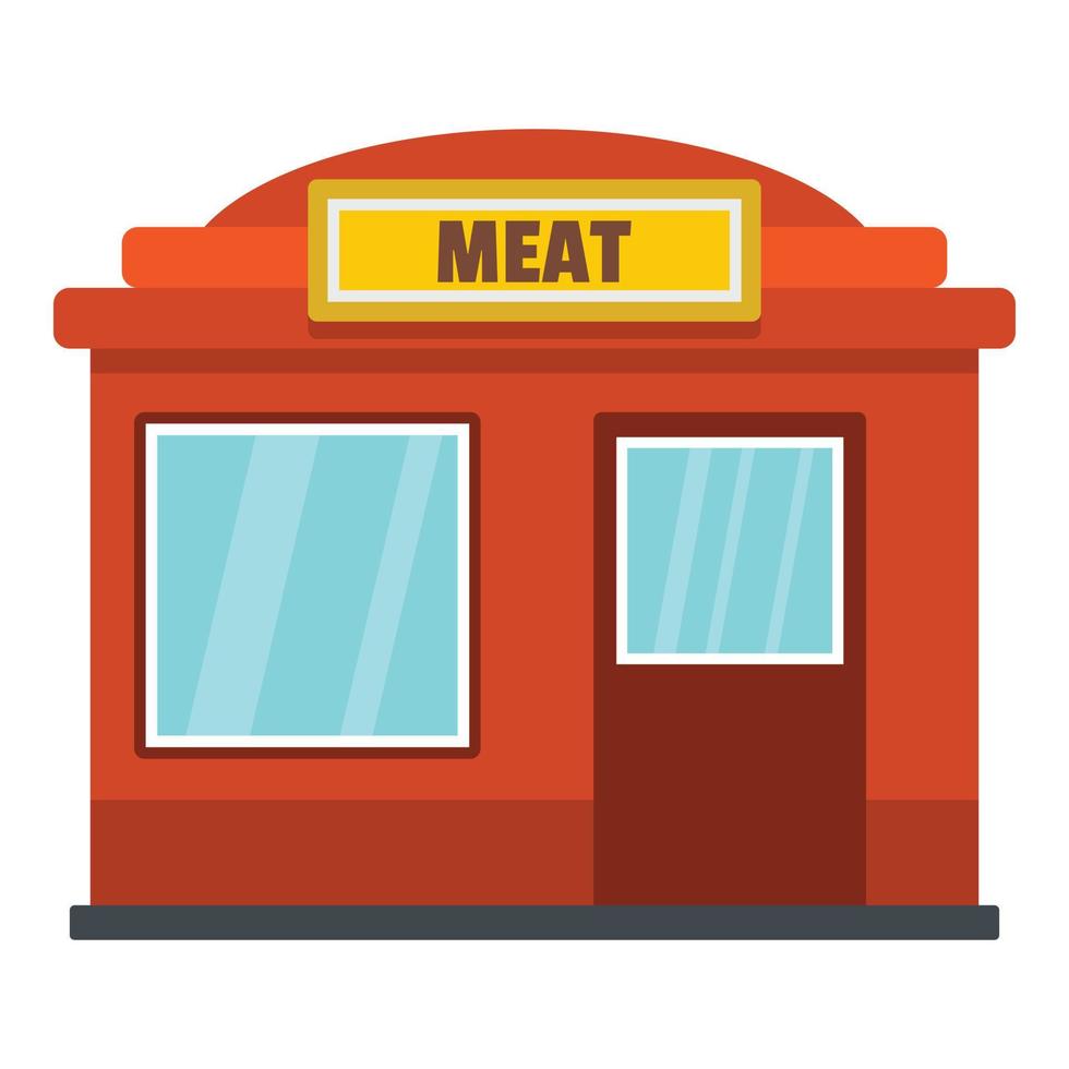 Meat shop icon, flat style vector