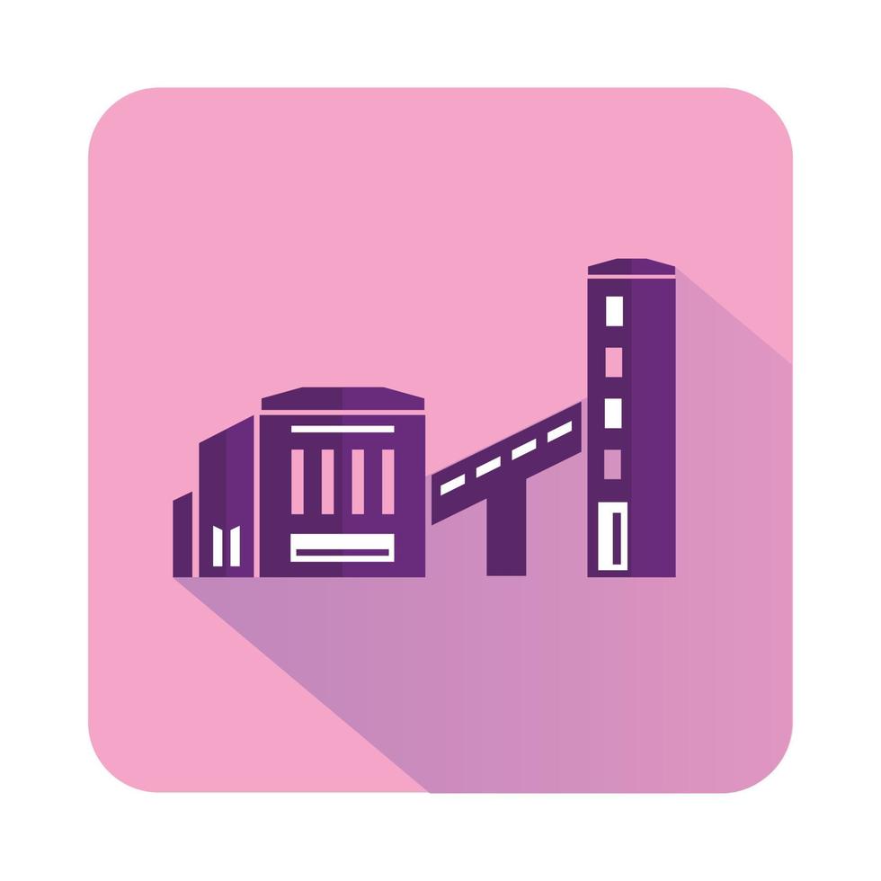 Building plant icon, flat style vector