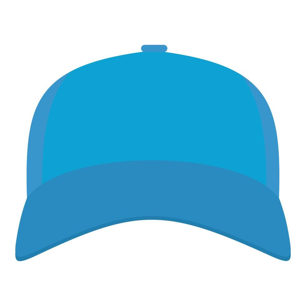 Baseball cap in front icon, flat style. vector