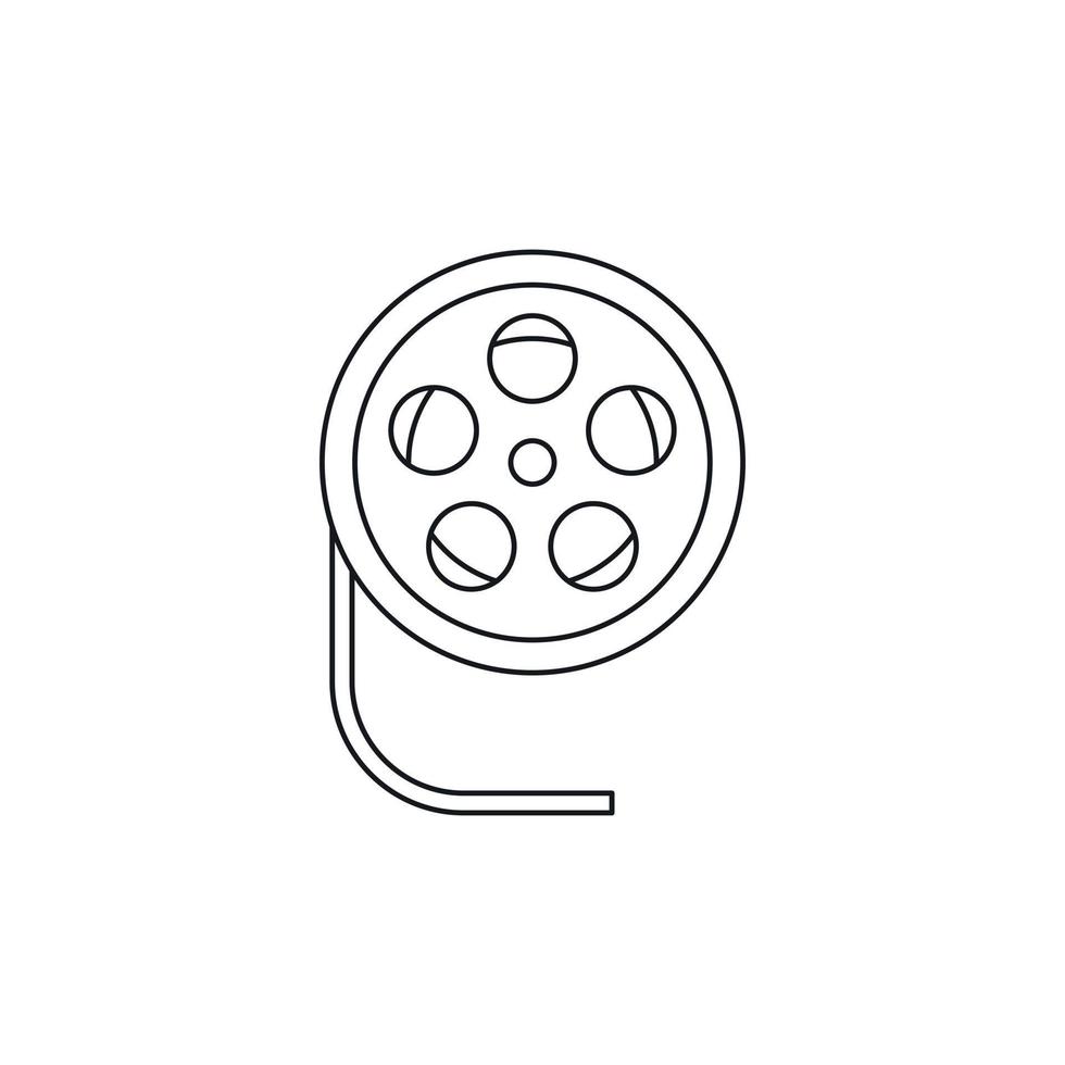 icono de carrete de película en estilo de contorno estilo de contorno de icono vector